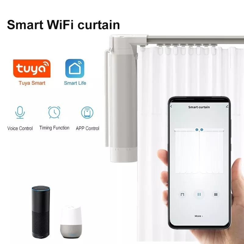 1.5 Nm Automated Curtain Track System 80KG Ceiling Curtain Track Kit Sliding